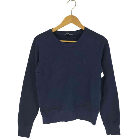 ラルフローレン RALPH LAUREN ポニー刺繍 クルーネック プルオーバー スウェット 前Vガゼット レディース import:M