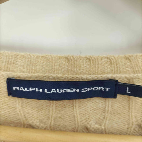ラルフローレンスポーツ RALPH LAUREN SPORT ポニー刺繍 ケーブル編み Vネック プルオーバー ニット セーター レディース import:L