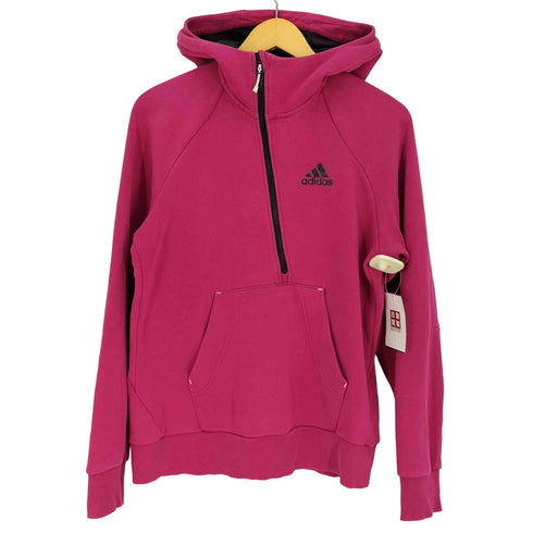 アディダス adidas 00S パフォーマンス ロゴ プリント アシンメトリー ハーフ ジップ アノラック パーカー フーディー Y2K メンズ import:L
