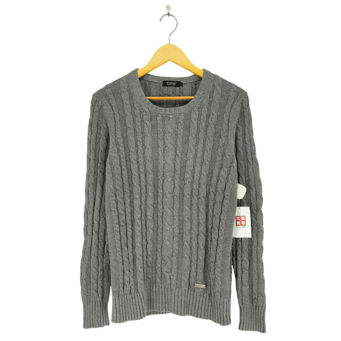 バーバリーブラックレーベル BURBERRY BLACK LABEL ケーブルコットンニット メンズ 2