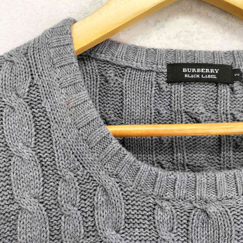バーバリーブラックレーベル BURBERRY BLACK LABEL ケーブルコットンニット メンズ 2