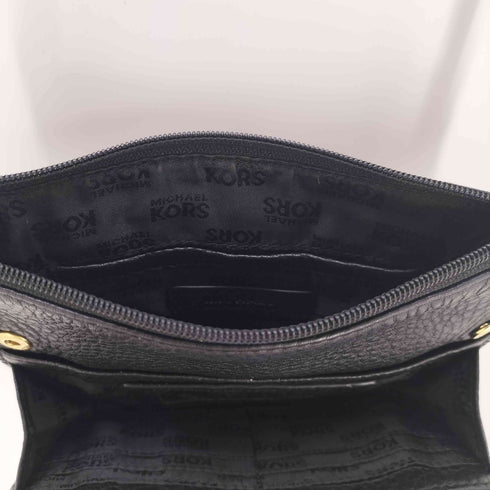 マイケルコース Michael Kors MK ロゴ プレート シボ革 レザー ウォレット クロスボディ ショルダー バック レディース
