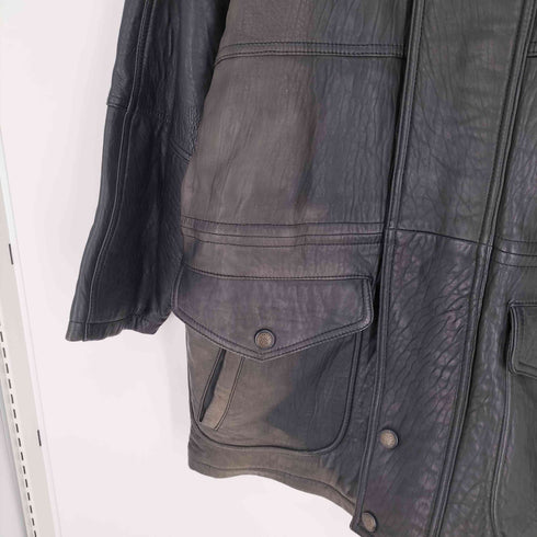 ハラジュクマザー HARAJUKU MOTHER 90S lamb leather ラムレザー 羊革 ジップアップ ハーフコート 裏地キルト メンズ import:L