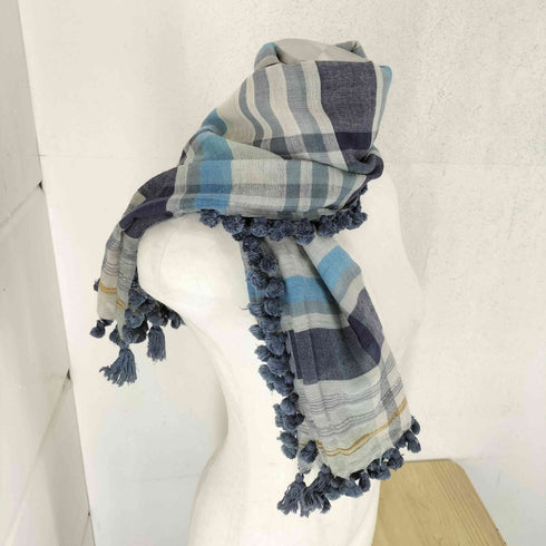 マッキントッシュフィロソフィー MACKINTOSH PHILOSOPHY チェック柄 フリンジ スカーフ レディース