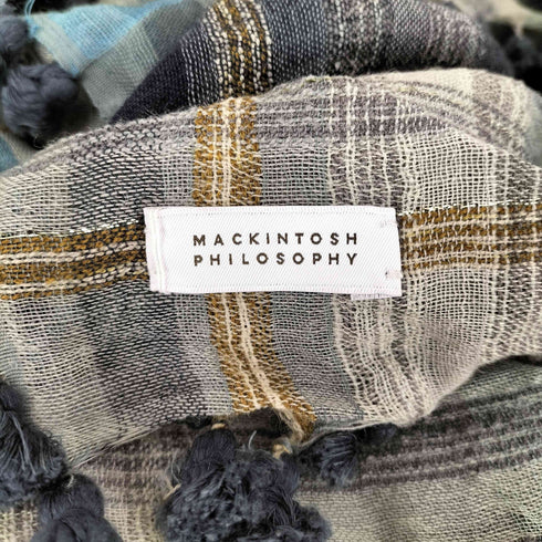 マッキントッシュフィロソフィー MACKINTOSH PHILOSOPHY チェック柄 フリンジ スカーフ レディース