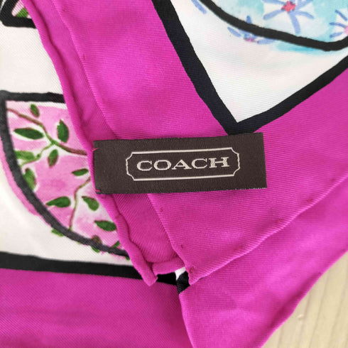 コーチ COACH シルク ボタニカル柄 スカーフ レディース