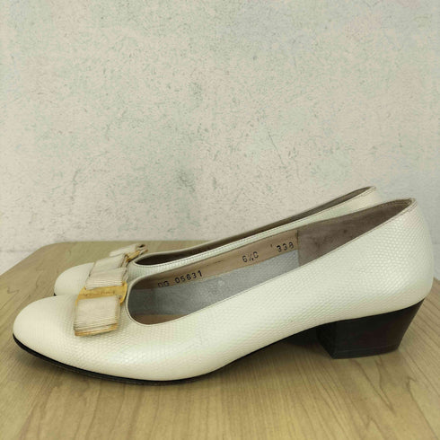 サルヴァトーレフェラガモ Salvatore Ferragamo MADE IN ITALY リボンデザインパンプス レディース 6 1/2