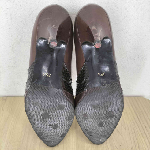 イヴサンローラン Yves Saint Laurent パイソン柄 レザーパンプス レディース 35 1/2