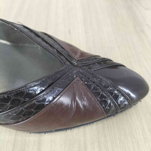 イヴサンローラン Yves Saint Laurent パイソン柄 レザーパンプス レディース 35 1/2