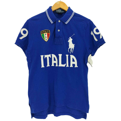 ポロバイラルフローレン Polo by RALPH LAUREN 90s~00s CUSTOM FIT ビックポニー刺繍 ITALIA 19 ラガー ポロシャツ メンズ import:M