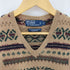 ポロバイラルフローレン Polo by RALPH LAUREN 90-00s HAND KNIT フェアアイル柄 ウール ニットベスト メンズ S