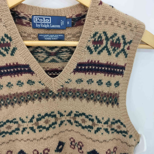 ポロバイラルフローレン Polo by RALPH LAUREN 90-00s HAND KNIT フェアアイル柄 ウール ニットベスト メンズ S