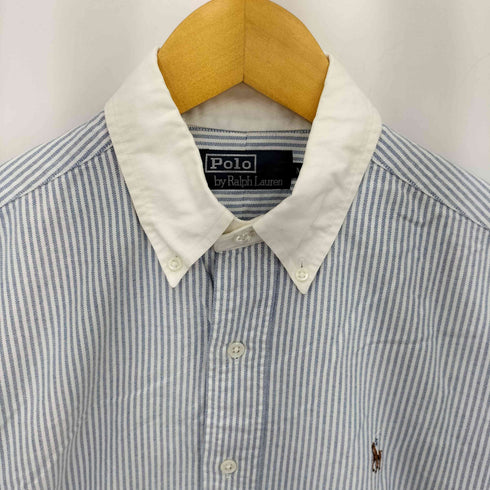 ポロバイラルフローレン Polo by RALPH LAUREN 90s ポニー刺繍 ボタンダウン ストライプ シャツ メンズ M