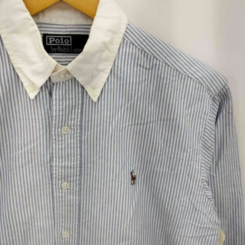 ポロバイラルフローレン Polo by RALPH LAUREN 90s ポニー刺繍 ボタンダウン ストライプ シャツ メンズ M