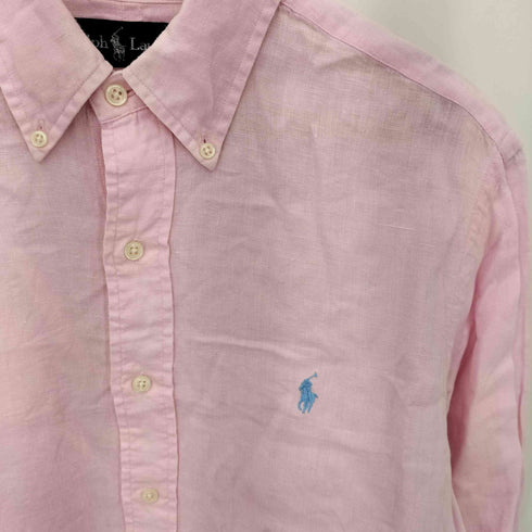 ラルフローレン RALPH LAUREN CLASSIC FIT ポニー刺繍 リネン ボタンダウン シャツ メンズ M