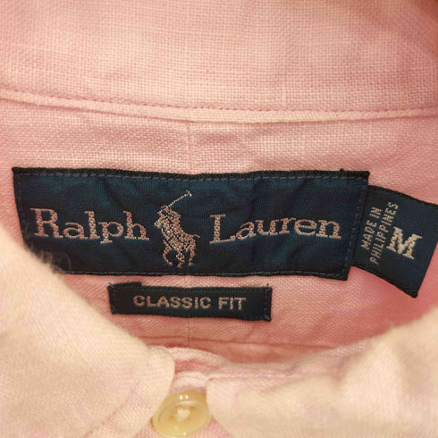 ラルフローレン RALPH LAUREN CLASSIC FIT ポニー刺繍 リネン ボタンダウン シャツ メンズ M