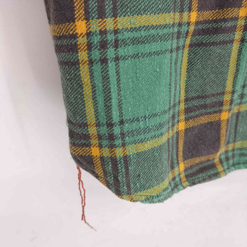 キャッツポウ CATS PAW マドラスチェック ロゴワッペン フラップポケット 猫目ボタン フランネルシャツ メンズ JPN:M