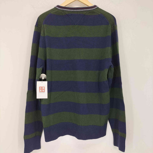 トミーヒルフィガー TOMMY HILFIGER エンブレム刺繍 カシミヤ混 ボーダーニットセーター メンズ JPN:XL