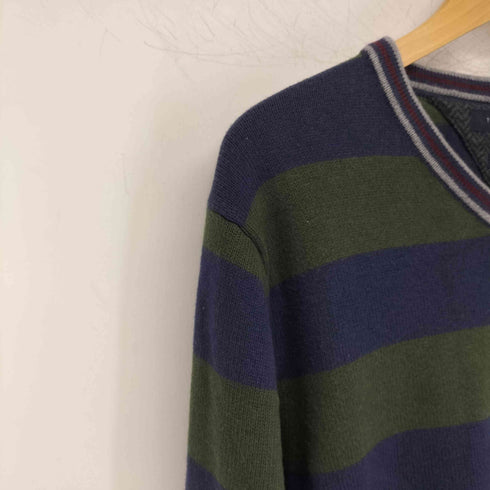 トミーヒルフィガー TOMMY HILFIGER エンブレム刺繍 カシミヤ混 ボーダーニットセーター メンズ JPN:XL