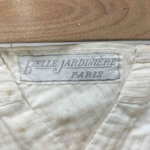 30S~ BELLE JARDINIERE SOLIDE PARIS 真鍮バックル 2本針尾錠 スレキストライプ フレンチ アンティーク ワーク パンツ サスペンダーボタン メンズ