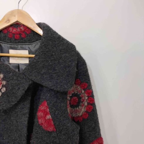 アズノゥアズ AS KNOW AS olaca オオラカ ウール混 花 刺繍 ジャケット レディース