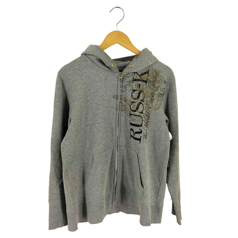 RUSS-K Y2K 両面プリント ジップアップパーカー メンズ L