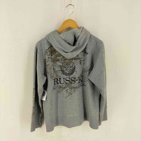 RUSS-K Y2K 両面プリント ジップアップパーカー メンズ L