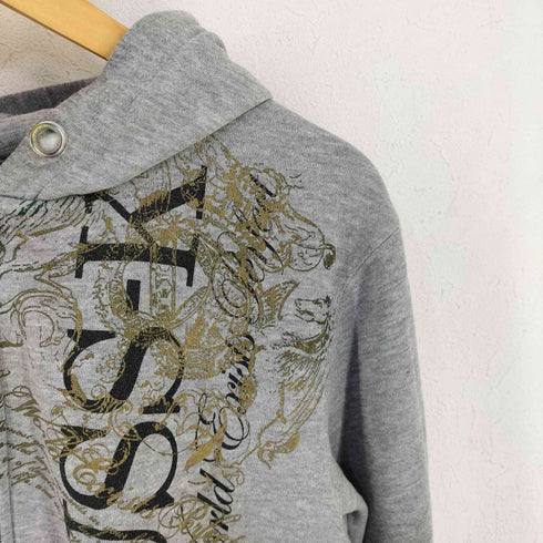 RUSS-K Y2K 両面プリント ジップアップパーカー メンズ L