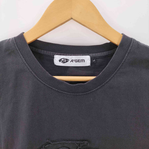 エージェム Agem 25SS 加工 アップリケ 半袖 Tシャツ メンズ JPN:L