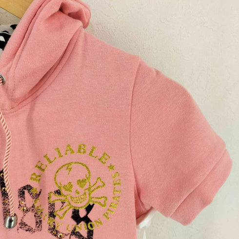 Sky Bomber Y2K ドクロ 骸骨 スタッズ 半袖 フード ワンピース レディース JPN:M