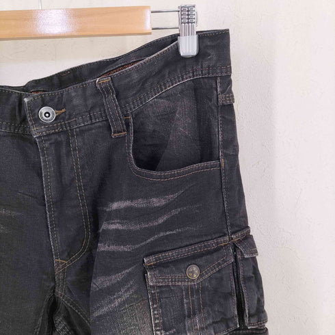 ニコルクラブフォーメン NICOLE CLUB FOR MEN Y2K マルチポケット 加工 フレアデニムカーゴパンツ メンズ JPN:50