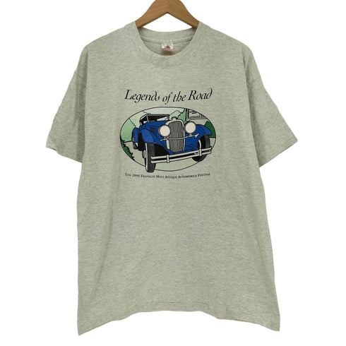 フルーツオブザルーム FRUIT OF THE LOOM 80s USA製 LEGENDS OF THE ROAD プリント クルーネック半袖Tシャツ メンズ import:XL