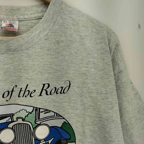 フルーツオブザルーム FRUIT OF THE LOOM 80s USA製 LEGENDS OF THE ROAD プリント クルーネック半袖Tシャツ メンズ import:XL