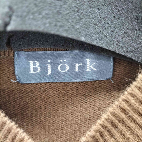 Bjork カシミヤ CASHMERE 100% クルーネックニット レディース