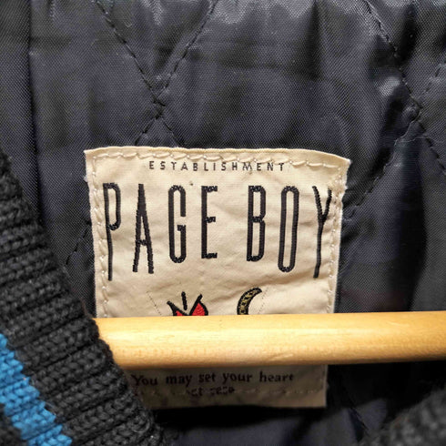ページボーイ PAGEBOY レザー切替 ウールスタジャン メンズ JPN:M