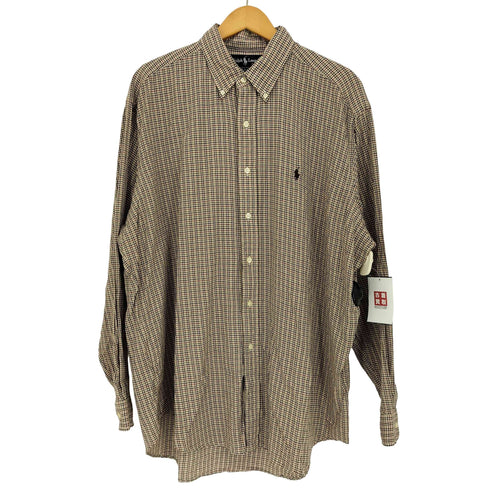 ラルフローレン RALPH LAUREN 90s BLAKE チェック ポニー刺繍 ボタンダウンシャツ メンズ import:L