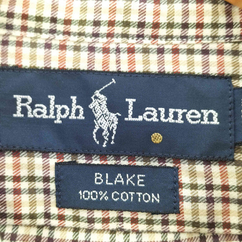 ラルフローレン RALPH LAUREN 90s BLAKE チェック ポニー刺繍 ボタンダウンシャツ メンズ import:L