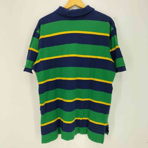 ポロバイラルフローレン Polo by RALPH LAUREN 90s~00s マルチボーダー ポニー刺繍 半袖ポロシャツ メンズ import:XL