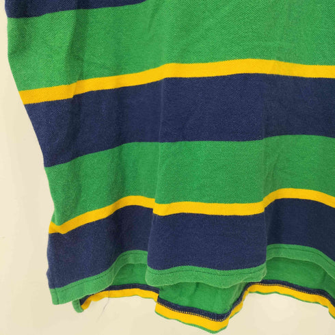 ポロバイラルフローレン Polo by RALPH LAUREN 90s~00s マルチボーダー ポニー刺繍 半袖ポロシャツ メンズ import:XL