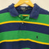 ポロバイラルフローレン Polo by RALPH LAUREN 90s~00s マルチボーダー ポニー刺繍 半袖ポロシャツ メンズ import:XL