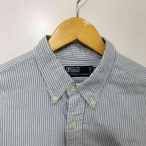 ポロバイラルフローレン Polo by RALPH LAUREN 90s ポニー刺繍 ストライプ ボタンダウンシャツ メンズ 17 1/2 - 34