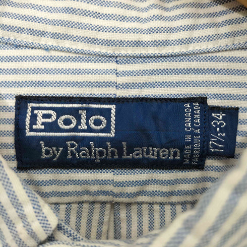 ポロバイラルフローレン Polo by RALPH LAUREN 90s ポニー刺繍 ストライプ ボタンダウンシャツ メンズ 17 1/2 - 34