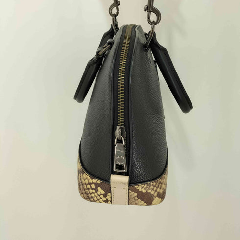 コーチ COACH SIERRA SATCHEL WITH SNAKE EMBOSSED LEATHER TRIM パイソン柄 レザー ショルダーバッグ レディース