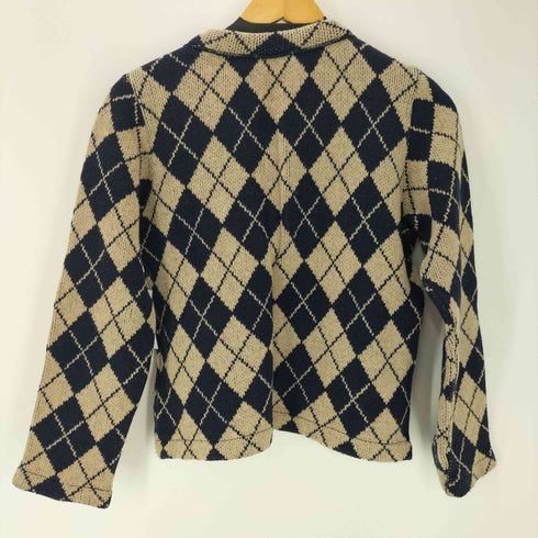 トリココムデギャルソン tricot COMME des GARCONS 90S AD1996 アーガイル柄 ウール ナイロン Vネック ニット セーター レディース