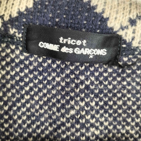 トリココムデギャルソン tricot COMME des GARCONS 90S AD1996 アーガイル柄 ウール ナイロン Vネック ニット セーター レディース