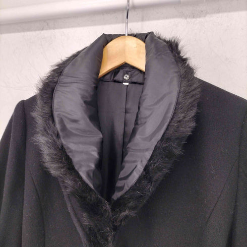 ファー付きウールロングコート レディース JPN:M