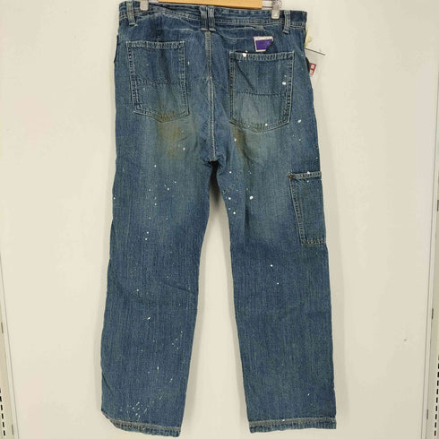 PRPS ペンキ加工 ボタンフライ ダブルニー ワイドデニムパンツ メンズ 38
