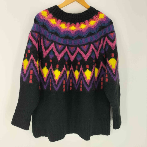 ザラ ZARA モヘア混 ネイティブ柄 ウール ニット セーター レディース import:S
