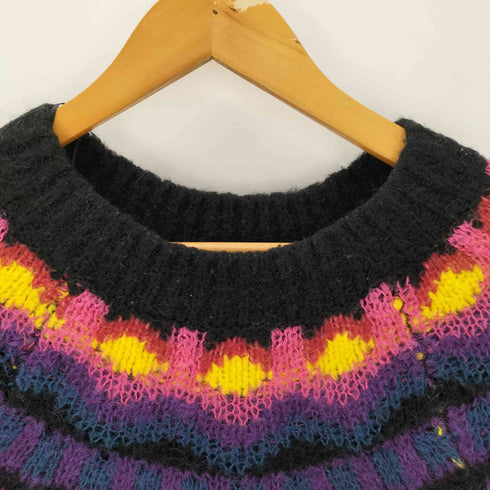 ザラ ZARA モヘア混 ネイティブ柄 ウール ニット セーター レディース import:S
