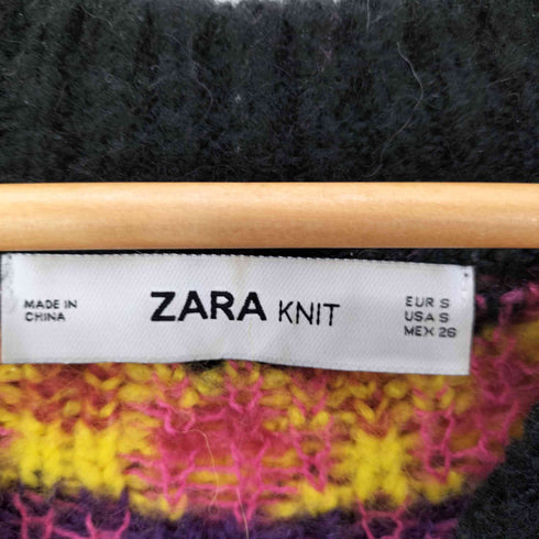 ザラ ZARA モヘア混 ネイティブ柄 ウール ニット セーター レディース import:S